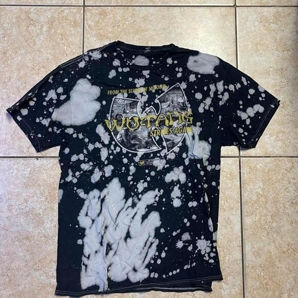 Wu-Tang Clan Strikes Again Bleach Splatter T-Shirt Hip Hop Rap Tee - Picture 1 of 1